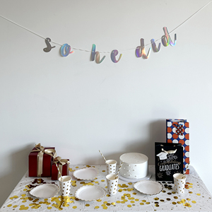 ฉันเขียนสคริปต์ก่อนไม่มีสายรัดแบบ DIY แบนเนอร์ปาร์ตี้จบการศึกษาสีรุ้งของตกแต่งงานปาร์ตี้สละโสด - Product Image 4