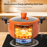 Vente en gros d'usine, casserole multifonctionnelle personnalisée de 8 L, casseroles à soupe, adaptées à tous les types de cuisinières, émail antiadhésif, autocuiseur à micro-pression
