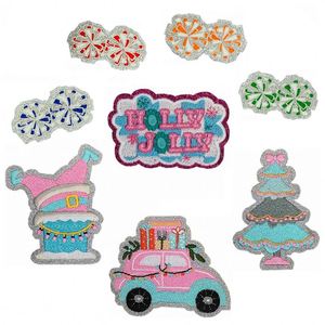 แผ่นปักลายกากเพชรขอบสีมาการอง ลายคริสต์มาส Hollyljolly สำหรับตกแต่งหมวก เสื้อฮู้ดดี้ และต้นคริสต์มาส - Product Image 2