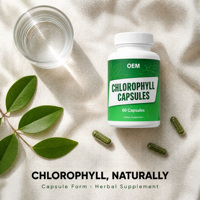 Capsules de chlorophylle en marque privée OEM, 60 unités en flacon, capsules alimentaires pour adultes, certifiées Halal, emballage personnalisé, vente en gros