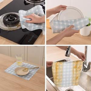 Rouleau de chiffons de nettoyage pour personne pressée, en tissu non tissé à motif quadrillé, pour la cuisine, extra large, épaissi, très résistant - Product Image 2