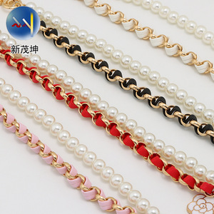 พวงกุญแจโลหะแบบปรับแต่งได้กระเป๋าสองชั้นประดับมุกสายคล้องโทรศัพท์มือถืออุปกรณ์เสริมโซ่หนังแบบมือถือสำหรับ - Product Image 5