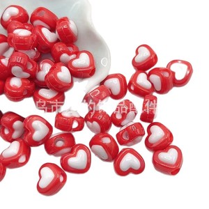 Aomiao's Mystery Heart Shape Beads 12mm Big Hole <b>Spacer</b> For DIY Jewelry Making Fresh Sweet Style Scattered Beads - Product Image 5