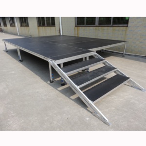 Plataforma de Escenario Portátil de Aluminio Ligero para Exteriores, Altura Ajustable, Fácil de Montar, Superficie Antideslizante para Eventos Pequeños y Conciertos - Product Image 5