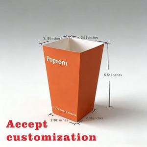 Caja de Papel para Palomitas de Maíz con Impresión Personalizada Desechable, MOQ500, Caja de Alimentos para Palomitas de Maíz para Fiestas y Cine - Product Image 2