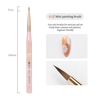 Youth Rose Nail Supplies Kit de 13 pinceaux acryliques en nylon haute élasticité pour sculpture d'ongles, peinture dégradée et liner artistique