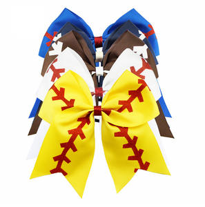 Elastici per Capelli con Fiocco per Bambini - Accessori per Capelli Artigianali in Poliestere a Tema <span class=keywords><strong>Calcio</strong></span> - Product Image 2