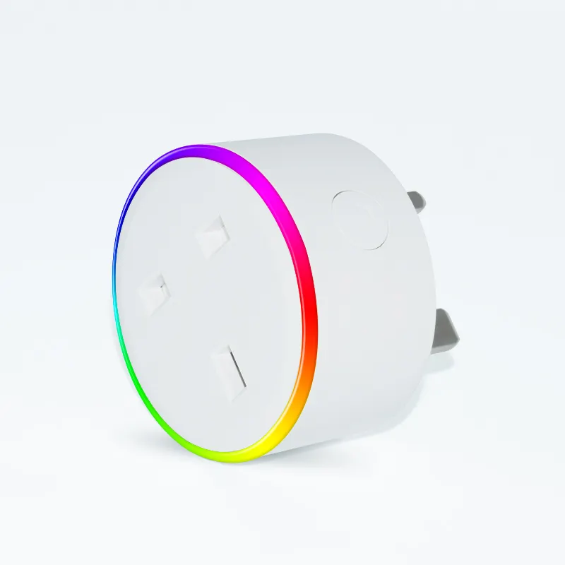 UK Tiêu Chuẩn XS-A14 Không Dây Thông Minh Cắm 10A RGB Ánh Sáng Cuộc Sống Thông Minh WiFi Thông Minh Mini Ổ Cắm Điện Không Dây Thông Minh Adaptor Alexa