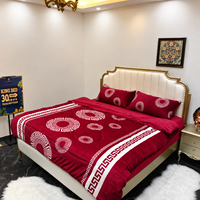 Ensemble de couette d'hiver Borrego 4 pièces en polaire imprimée Sherpa, avec drap-housse et 2 taies d'oreiller – Vente en gros