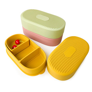 Boîte à lunch portable en silicone avec couvercle anti-fuite en silicone, isolation thermique compatible micro-ondes pour le stockage de petites quantités de soupe - Product Image 1