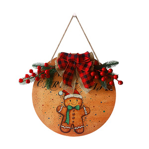 En stock: Decoraciones para coronas navideñas, letreros de bienvenida de madera, colgantes para puerta de Papá Noel, artículos para fiestas navideñas. - Product Image 5