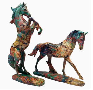 Colored <strong>Painting</strong> Walking and Standing <strong>Horse</strong> Sculpture Resin Figurine - Product Image 3