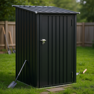 Casetta da Giardino in Metallo 3x3 Piedi con Porta Singola Chiudibile a Chiave per Cortile, Patio e Prato - Product Image 2