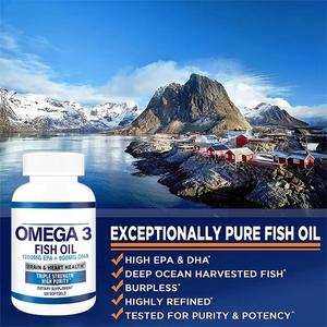 OEM Private Label Dietary 120 Softgel Brain Heart Health 1200mg Omega 3 Supplément Softgel d'huile de poisson - Product Image 6