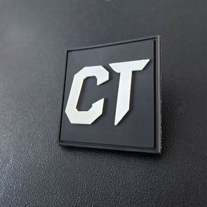 Custom 3D Soft Rubber PVC Silicone Embossed Patch Tag logo for Clothing <b>Transparent</b> PVC Patch Rubber <b>Labels</b> with White Letters - Product Image 1
