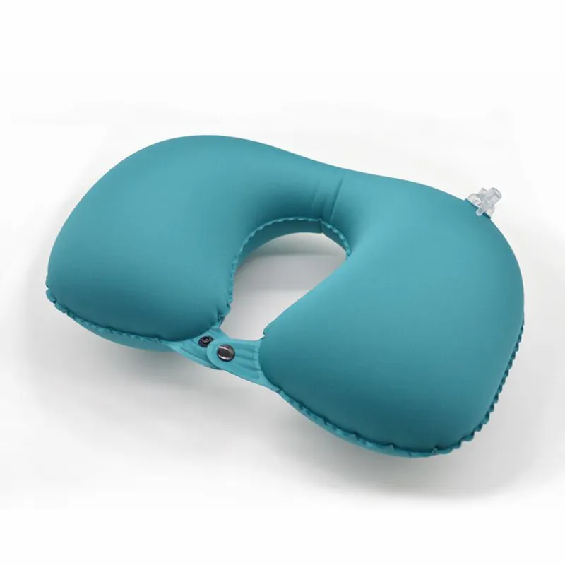 कस्टम लोगो मुद्रण 40D लोचदार कपड़े के साथ TPU inflatable तकिया TPU कपड़े Inflatable यू आकार गर्दन तकिया