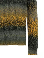 Fabricant de tricots ODM – Nouveau design de pull chaud d'hiver pour homme avec logo personnalisé sur le devant et fil mélangé dégradé