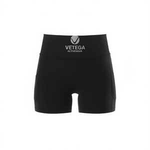 กางเกงโยคะเอวสูง Vetega สำหรับผู้หญิง แห้งเร็ว ระบายอากาศ ซับเหงื่อ ทรงหลวม มีกระเป๋า สีดำ 92% โพลีเอไมด์ 8% - Product Image 1