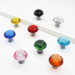 Tiradores de Cristal con Forma de Diamante de 30 mm, Coloridos, para Cajones de Cocina, Dormitorio y Muebles, con Tornillos - Product Image 1