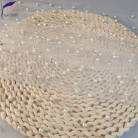 Promosyon 3D işlemeli fildişi beyaz yumuşak tül kumaş 3m geniş gelin düğün duvağı büyük küçük inci ucuz fiyat nefes