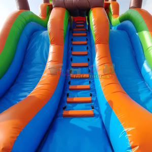 Parque acuático inflable gigante de calidad comercial para exteriores, tobogán acuático con forma de dinosaurio Vocalno con piscina. - Product Image 5