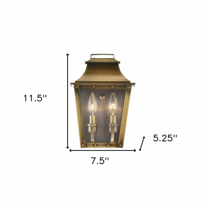 HMS Coventry 2-Light Aged Brass LED Wall Light Luxury Modern Contemporary Style with Warm White CCT Crystal Body for Indoor Use
