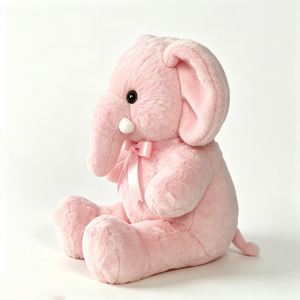 Peluche de elefante rosa personalizado, peluche de elefante, elefante de peluche sentado, peluche de elefante rosa suave - Product Image 1