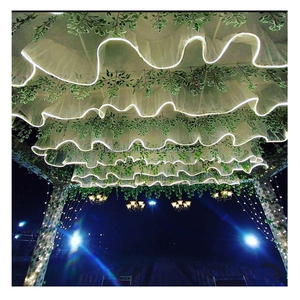 Đảng đám cưới đạo cụ hội trường trang trí nội thất treo rèm vải ánh sáng hoa trần trang trí LED màn - Product Image 4