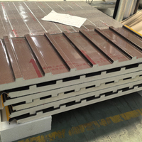 Panneaux sandwich pour toiture d'usine, isolation en polyuréthane, composite double couche en alliage d'aluminium, tuiles de grande muraille extérieures