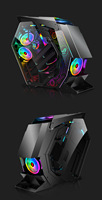 Boîtier d'ordinateur de haute qualité avec ventilateur Cooler Master en plastique LED pour jeux, boîtier de processeur en verre, stock disponible