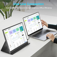 Moniteur portable SIBOLAN 12,2 pouces 2K HD IPS avec support VESA, double haut-parleurs intégrés, écran professionnel noir, USB Type-C 60Hz