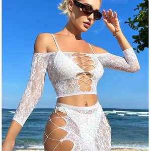 Strass bas femmes Sexy deux pièces ensemble femmes vêtements maille pure érotique Lingerie <span class=keywords><strong>robe</strong></span> filles Sexy nuisette <span class=keywords><strong>robe</strong></span> - Product Image 2