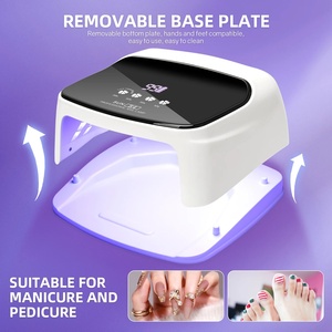 288W Cordless UV LED Nail <b>Lamp</b> Rechargeable Nail Dryer Large LCD Display 4 <b>Timer</b> Setting Auto Sensor Plastic/Metal US Salon Home - Product Image 6