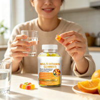 Bonbons gommeux multivitaminés Dayne Health Food, vitamines C, D, E, B6, Zn - Améliore l'immunité pour les personnes d'âge moyen et les personnes âgées, saveur fruitée, 60 unités