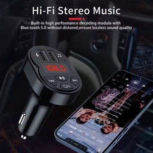 Transmisor FM para Auto 5.0, Receptor de Audio Manos Libres, Reproductor MP3, Soporte para Teléfono <span class=keywords><strong>con</strong></span> Ranura para Tarjeta SD, Cargador Rápido Dual USB 3.1A, Inalámbrico, 1 Año de Garantía - Product Image 3