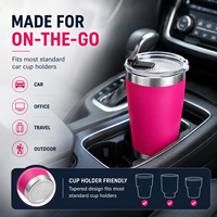 Vaso Térmico de Acero Inoxidable con Aislamiento al Vacío de 20oz/30oz, con Recubrimiento en Polvo, Taza de Café de Viaje de Doble Pared con Tapa y Logotipo Personalizado