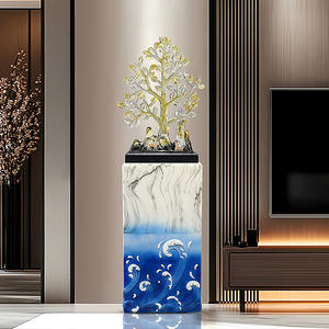 Adorno de piso de árbol de la fortuna de gama alta de lujo, artesanías de resina para sala de estar, gabinete de TV, gabinete de vino, decoración de apertura de escalera - Product Image 2