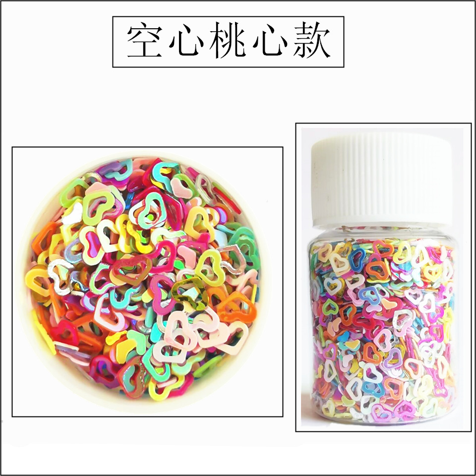 15ml bottle mixed color plastic-hollow heart style