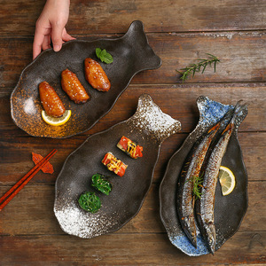 Ceramic Fish Head Steamed Fish <b>Plate</b> Microwave Safe Japanese Minimalist Design Glazed Non-Toxic Eco-Friendly Hotels Restaurant - Product Image 1