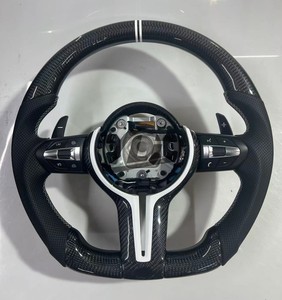 <span class=keywords><strong>Volant</strong></span> personnalisé en fibre de carbone à fond plat pour <span class=keywords><strong>BMW</strong></span> M2 M3 M4 Châssis F - Amélioration intérieure avec bande rouge style <span class=keywords><strong>Drift</strong></span> - Product Image 1