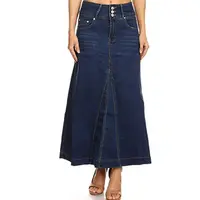 Grosir Langsung dari Pabrik Rok Jeans Panjang Rok Maxi untuk Wanita/Rok Panjang Set