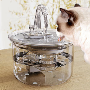Fontaine à eau transparente pour animaux de compagnie avec filtration automatique circulante pour chiens et chats, électrique, en plastique - Product Image 1