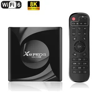 X88 Pro 13 Smart TV Box Android 13 8K WIFI 6 RK3528 Set Top Box Android 13.0 4GB 64GB APP OTA Google Voice 2023