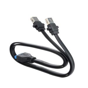 Cable de montaje de Panel de tornillo hembra para placa base, Conector de Cable plano de <span class=keywords><strong>19</strong></span> pines con puertos duales <span class=keywords><strong>USB</strong></span> 3,0 - Product Image 2