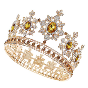 Corona de Cristal Completa de Estilo Barroco Retro para <span class=keywords><strong>Reinas</strong></span>, Corona de Novia para Boda, Corona de Lujo Elegante, Tiara - Product Image 5
