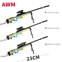 Nuevo Llavero Metálico con Forma de Rifle de Francotirador AWM con Mira Roja de 4/6/8 Aumentos, Directo de Fábrica