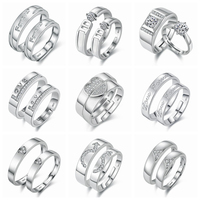 Bagues en diamant ajustables pour Couple, pièces de bijoux de mariage, nouvelle collection