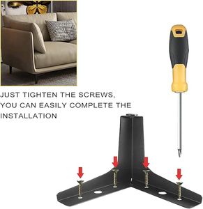 Pieds <span class=keywords><strong>de</strong></span> meubles en acier inoxydable Pieds <span class=keywords><strong>de</strong></span> canapé et <span class=keywords><strong>de</strong></span> chaise modernes Jambes <span class=keywords><strong>de</strong></span> <span class=keywords><strong>table</strong></span> robustes Finition noire Installation facile - Product Image 5