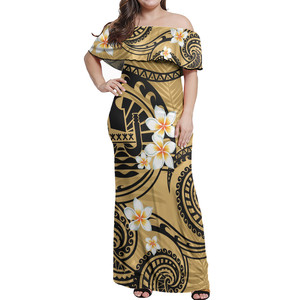 Jupe longue moulante élégante 2026 pour usage quotidien, vente en gros, marque privée, motif fleurs de Plumeria longues à l'épaule style <span class=keywords><strong>Tahiti</strong></span>, longueur ras du sol, usage quotidien - Product Image 1