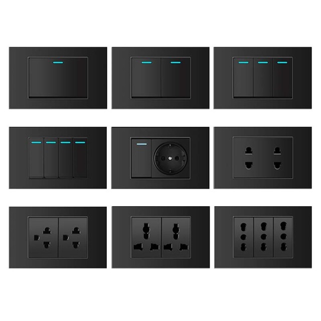 Vietnam 118 Slim Wall Switch Wholesale Cheap Price Sockets and Switches Electrical Grey 2 Gang 1 2 Way Light Switch Manufactur